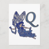 Q Monogram Angel Briefkaart (Voorkant)