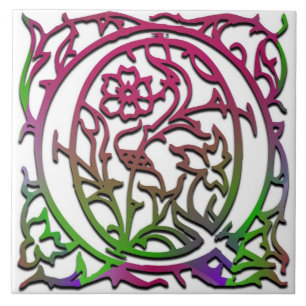 Q Monogram "Besque Garden" keramische Tegel Tegeltje