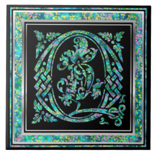 Q Monogram "Masselle Blue" Keramische Tegels Tegeltje