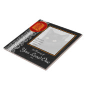 Q Monogram "ter nagedachtenis van uw geliefde" Teg Tegeltje (Zijkant)