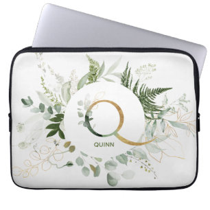 Q Monogram Varen & Eucalyptus krans laptop hoes