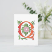 Q Monogram voor Fleur-de-lis Briefkaart (Staand voorkant)