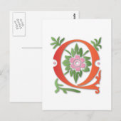 Q Monogram voor Fleur-de-lis Briefkaart (Voorkant / Achterkant)