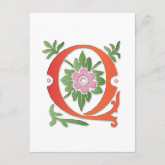 Q Monogram voor Fleur-de-lis Briefkaart (Voorkant)