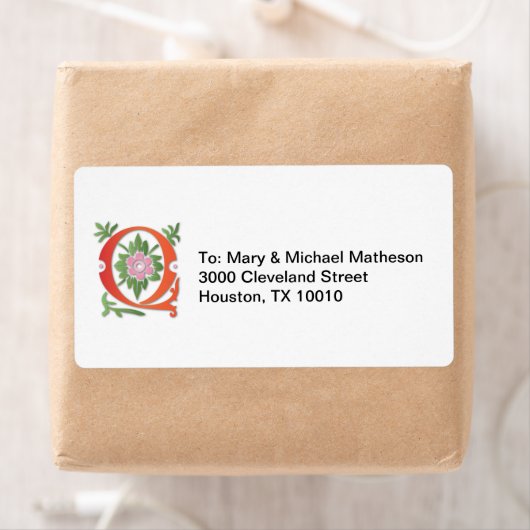 Q Monogram voor Fleur-de-lis Etiket (Insitu)