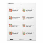 Q Monogram voor Fleur-de-lis Etiket (Full Sheet)