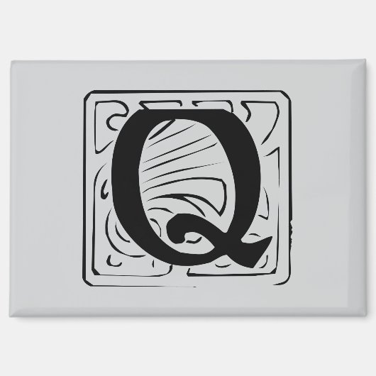 Q Monogramm schwarz Magneet (Voorkant)