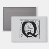 Q Monogramm schwarz Magneet (Voorkant / Achterkant)