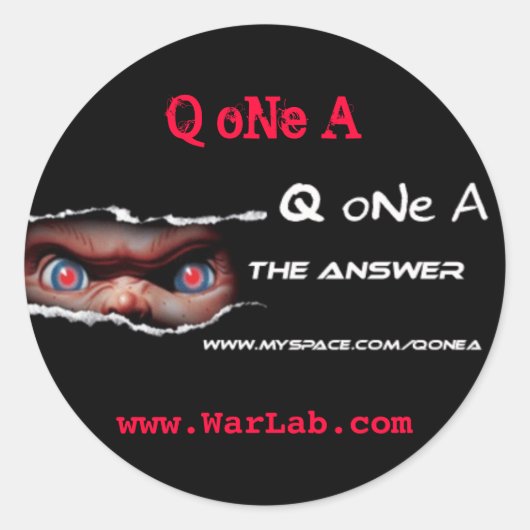 Q oNe A Sticker (Voorkant)
