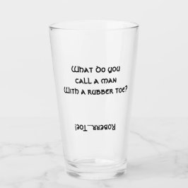 Q&Q MAN MET EEN RUBBEREN TEEN? glazen bierpint