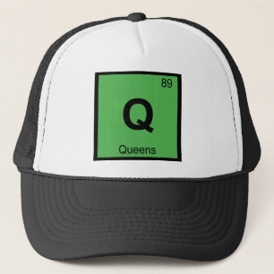 Q - Queens New York Chemie Periodiek Systeem Stad Trucker Pet