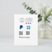 Q R-code PayPal venmo scan betalen voeg social med Briefkaart (Staand voorkant)