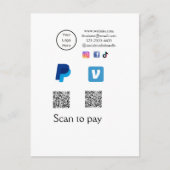 Q R-code PayPal venmo scan betalen voeg social med Briefkaart (Voorkant)