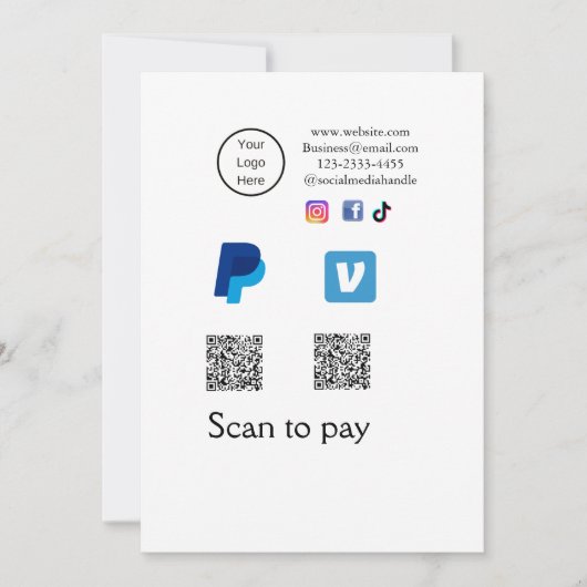 Q R-code PayPal venmo scan betalen voeg social med Feestdagenkaart (Voorkant)