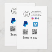 Q R-code PayPal venmo scan betalen voeg social med Feestdagenkaart (Voorkant / Achterkant)