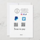 Q R-code PayPal venmo scan betalen voeg social med Feestdagenkaart (Achterkant)
