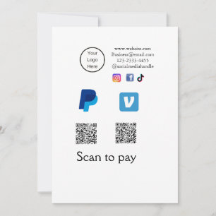 Q R-code PayPal venmo scan betalen voeg social med Feestdagenkaart