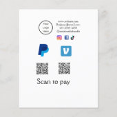 Q R-code PayPal venmo scan betalen voeg social med Flyer (Achterkant)
