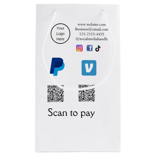 Q R-code PayPal venmo scan betalen voeg social med Klein Cadeauzakje (Achterkant)