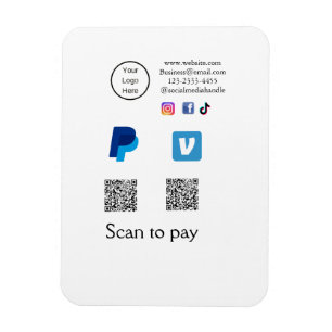 Q R-code PayPal venmo scan betalen voeg social med Magneet