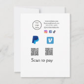 Q R-code PayPal venmo scan betalen voeg social med Notitiekaartje (Achterkant)