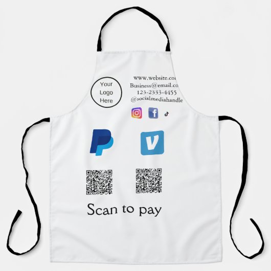 Q R-code PayPal venmo scan betalen voeg social med Schort (Voorkant)