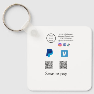 Q R-code PayPal venmo scan betalen voeg social med Sleutelhanger