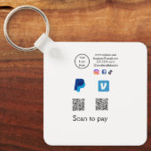 Q R-code PayPal venmo scan betalen voeg social med Sleutelhanger (Voorkant)