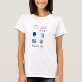 Q R-code PayPal venmo scan betalen voeg social med T-shirt (Voorkant)