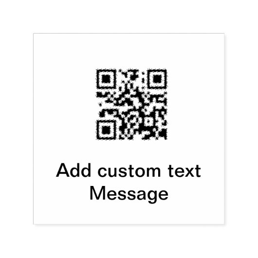 Q R-code toevoegen naam textuur bericht eenvoudig Zelfinktende Stempel (Design)
