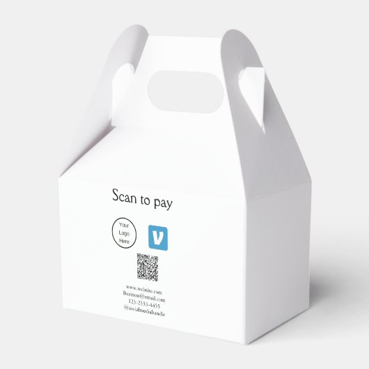 Q R-code venmo scan om logo toe te voegen sociale  Bedankdoosjes (Voorkant Zijde)