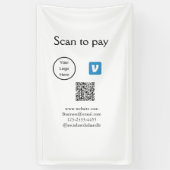 Q R-code venmo scan om logo toe te voegen sociale  Spandoek (Verticaal)