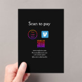 Q R code venmo scan om te betalen add logo social Acryl Uitnodigingen (Insitu (Draagbaar))