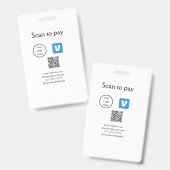 Q R code venmo scan om te betalen add logo social  Badge (Voor- en achterkant)
