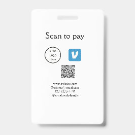 Q R code venmo scan om te betalen add logo social  Badge