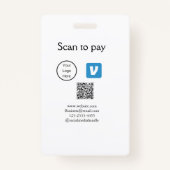 Q R code venmo scan om te betalen add logo social  Badge (Achterkant)