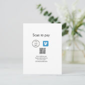 Q R code venmo scan om te betalen add logo social  Briefkaart (Staand voorkant)