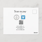 Q R code venmo scan om te betalen add logo social  Briefkaart (Achterkant)