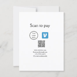 Q R code venmo scan om te betalen add logo social  Briefkaart