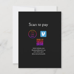 Q R code venmo scan om te betalen add logo social  Briefkaart