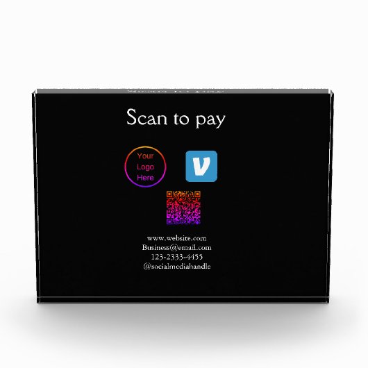 Q R code venmo scan om te betalen add logo social  Fotoblokken (Voorkant)