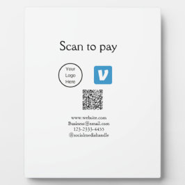 Q R code venmo scan om te betalen add logo social  Fotoplaat