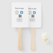 Q R code venmo scan om te betalen add logo social Handwaaier (Voorkant en achterkant)