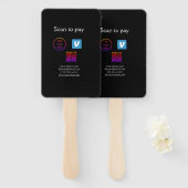 Q R code venmo scan om te betalen add logo social Handwaaier (Voorkant en achterkant)