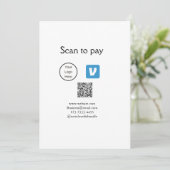 Q R code venmo scan om te betalen add logo social Kaart (Staand voorkant)