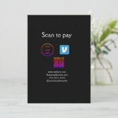 Q R code venmo scan om te betalen add logo social  Kaart (Staand voorkant)