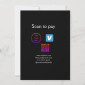 Q R code venmo scan om te betalen add logo social  Kaart (Achterkant)