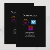 Q R code venmo scan om te betalen add logo social  Kaart (Voorkant / Achterkant)