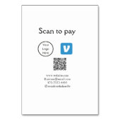 Q R code venmo scan om te betalen add logo social  Kaart (Achterkant)