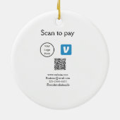 Q R code venmo scan om te betalen add logo social  Keramisch Ornament (Achterkant)